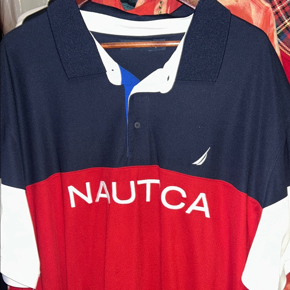 Nautica Navy and Red Polo Shirt